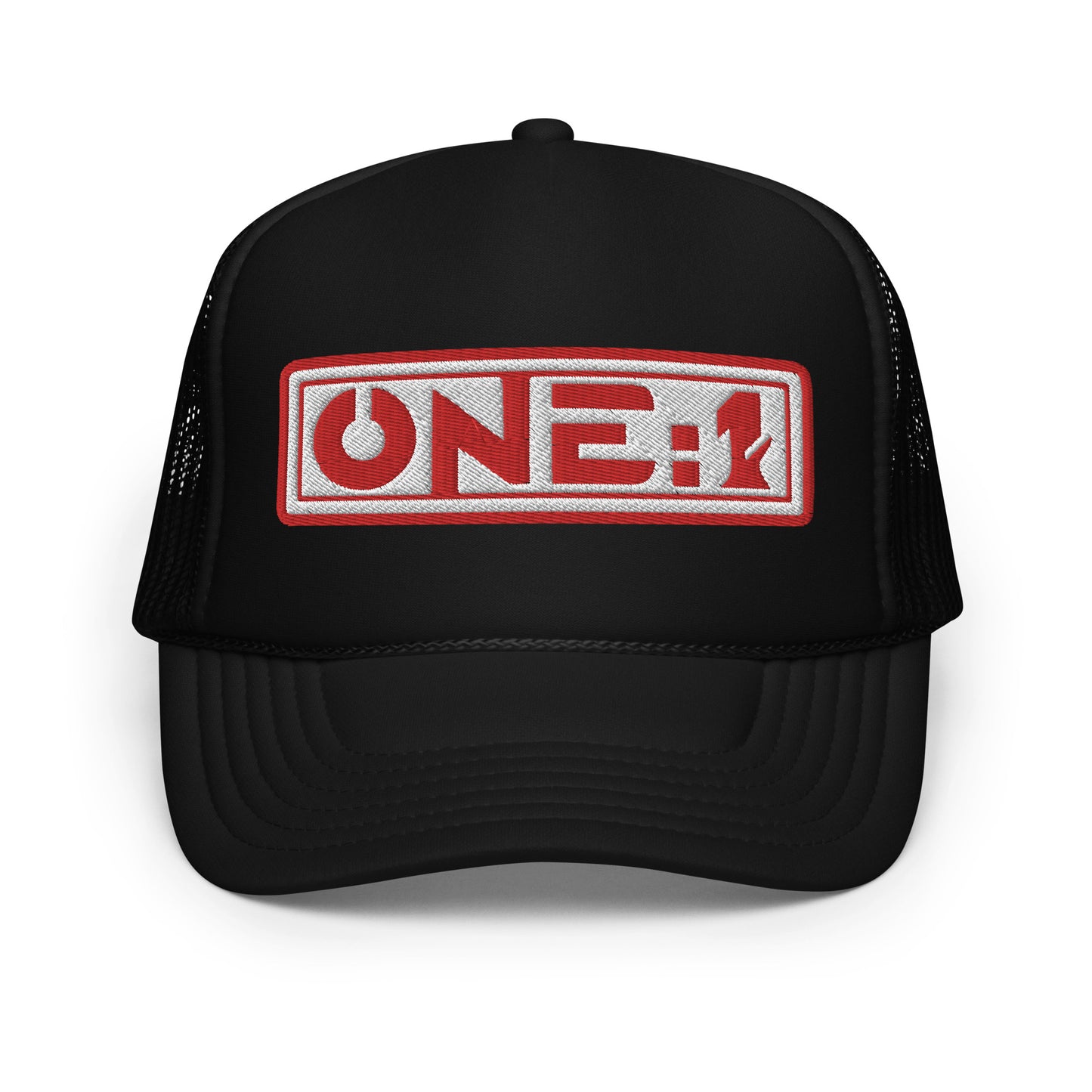 One:1 red foam trucker cap