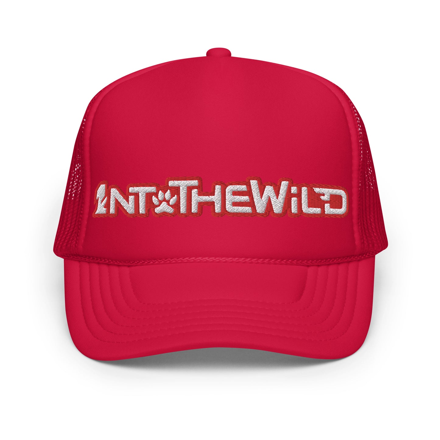 1ntothewild red foam trucker cap