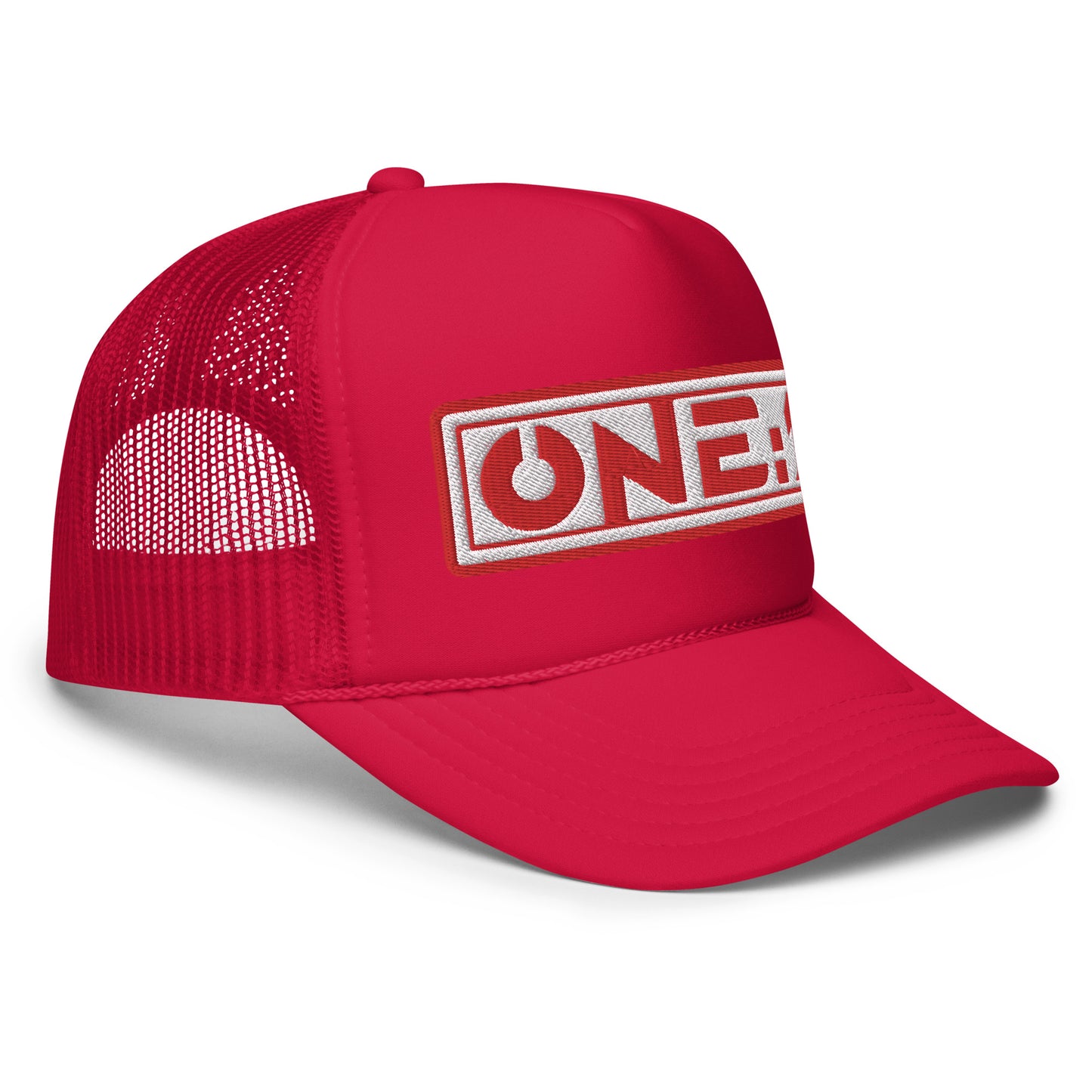 One:1 red foam trucker cap