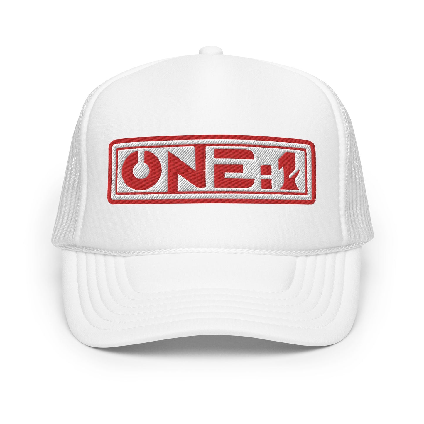 One:1 red foam trucker cap