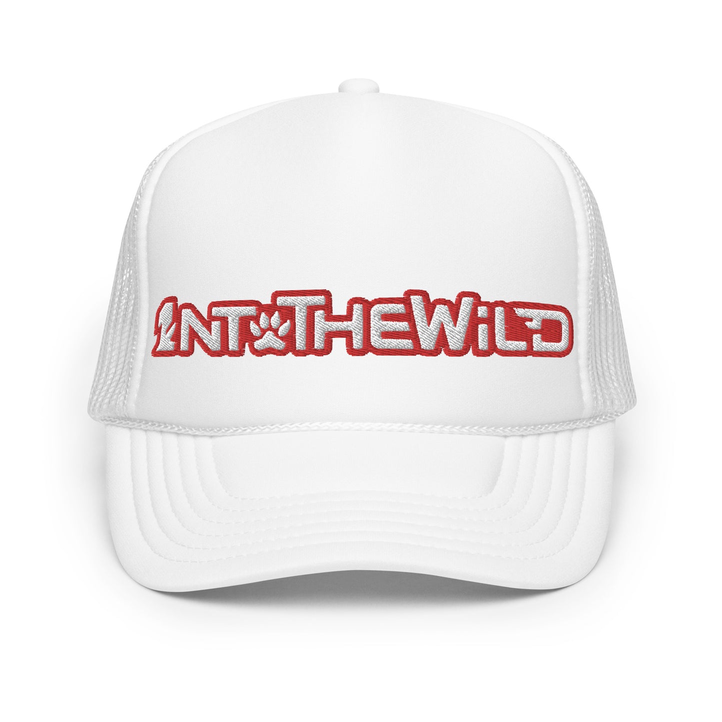 1ntothewild red foam trucker cap