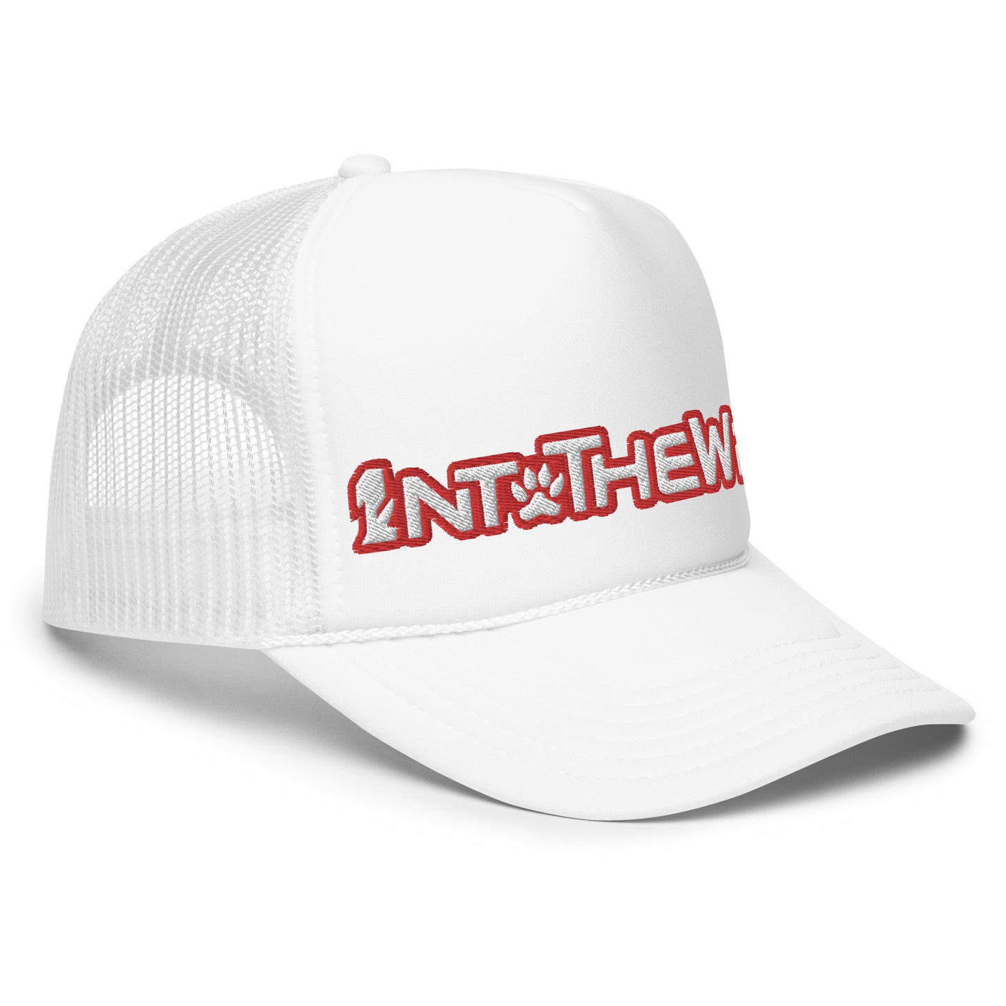 1ntothewild red foam trucker cap