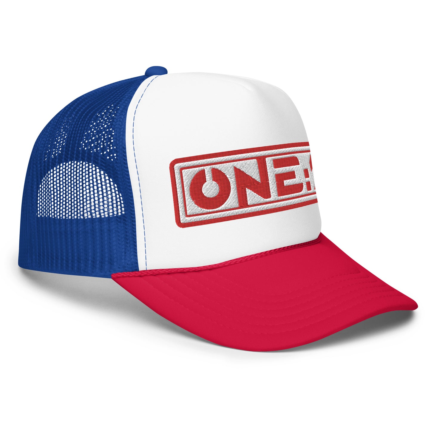 One:1 red foam trucker cap