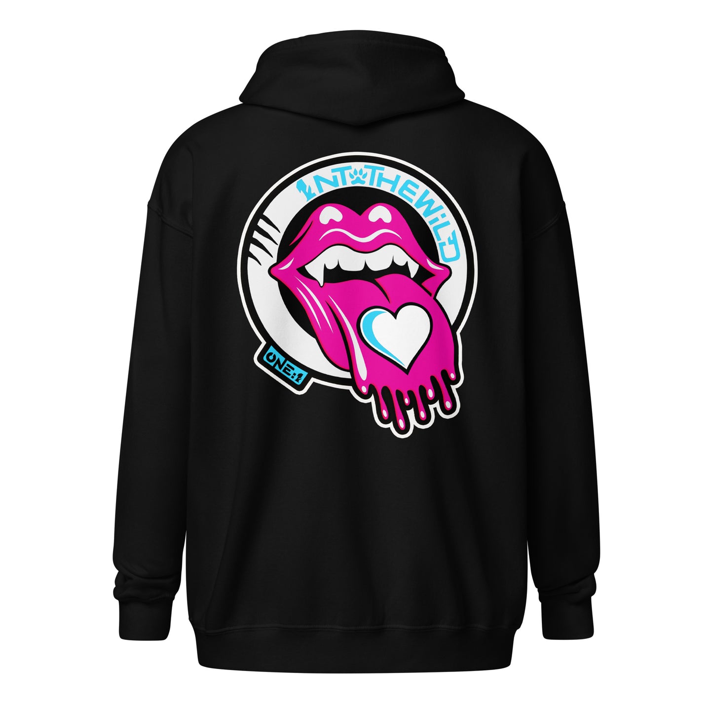 Vampy pink & blue zip hoodie