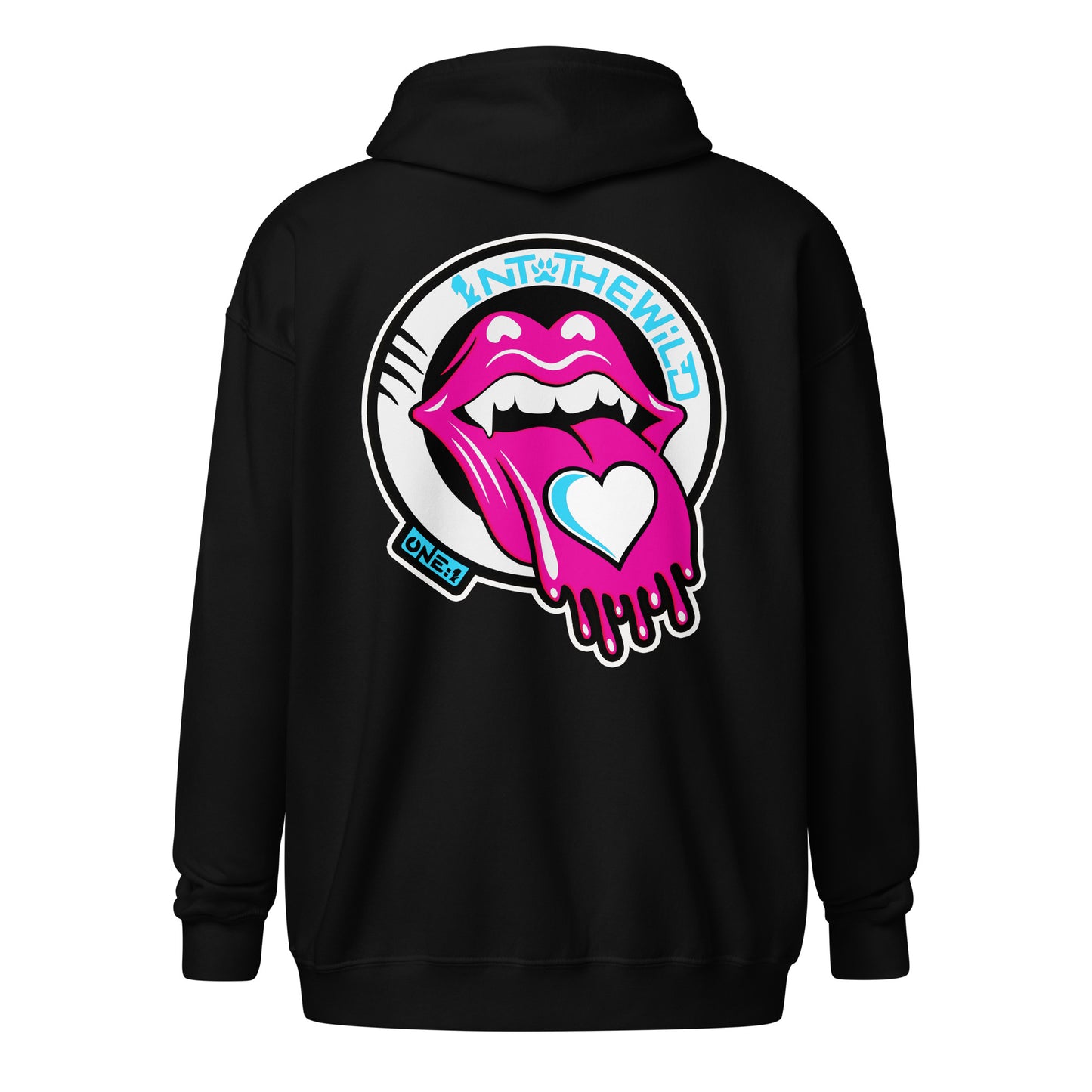 Vampy pink & blue BIG zip hoodie