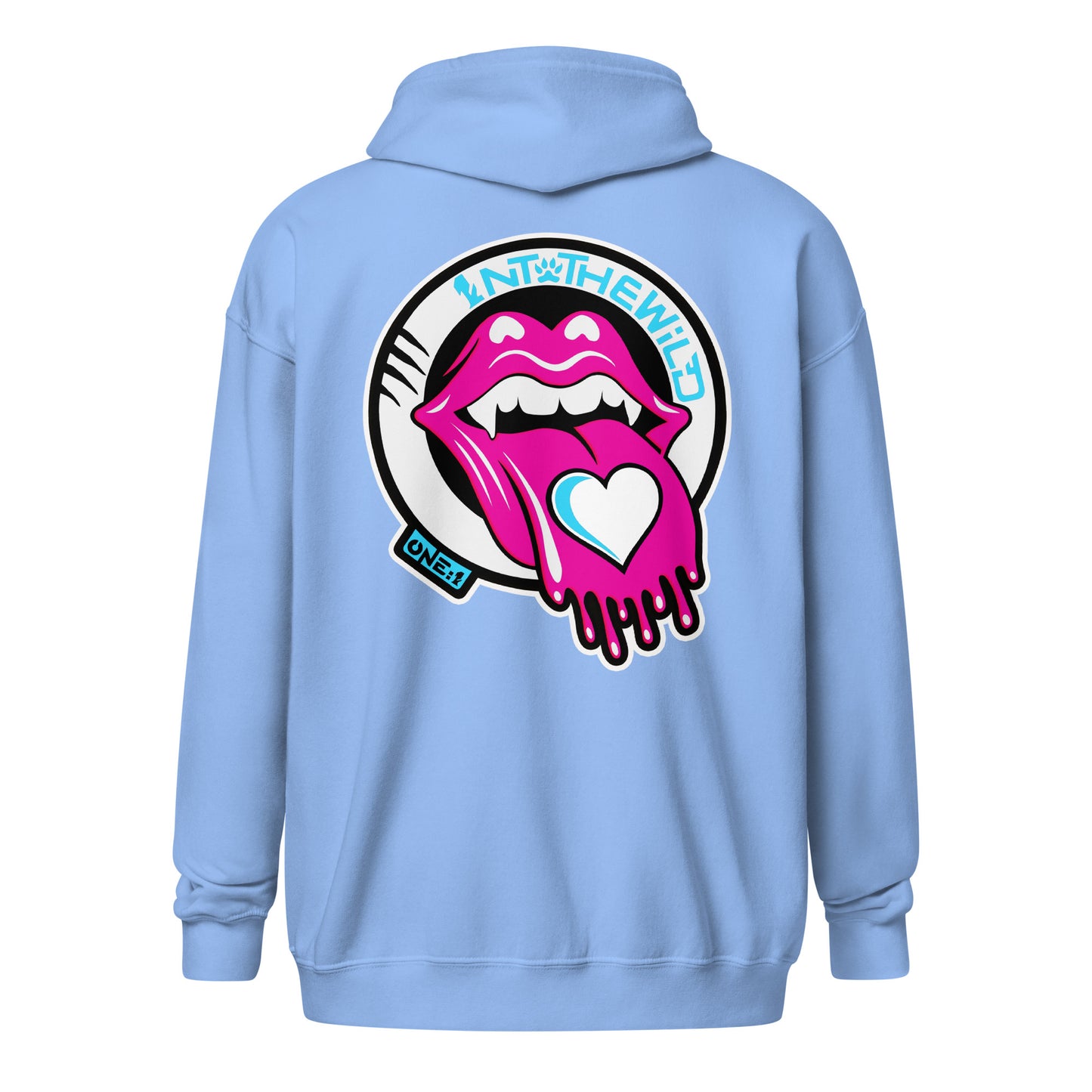 Vampy pink & blue zip hoodie