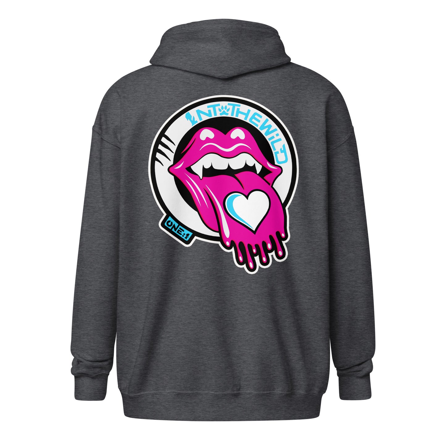 Vampy pink & blue zip hoodie