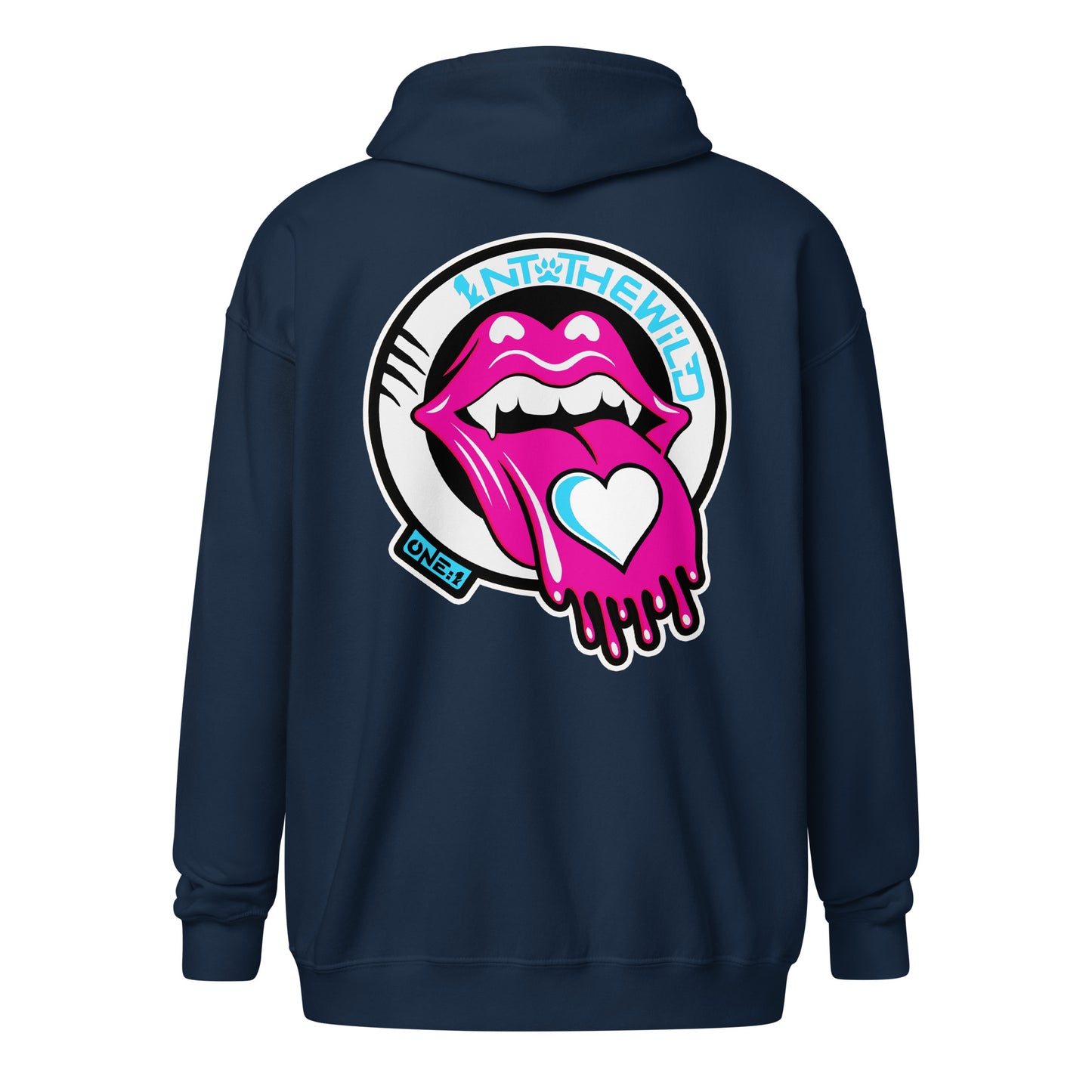 Vampy pink & blue zip hoodie