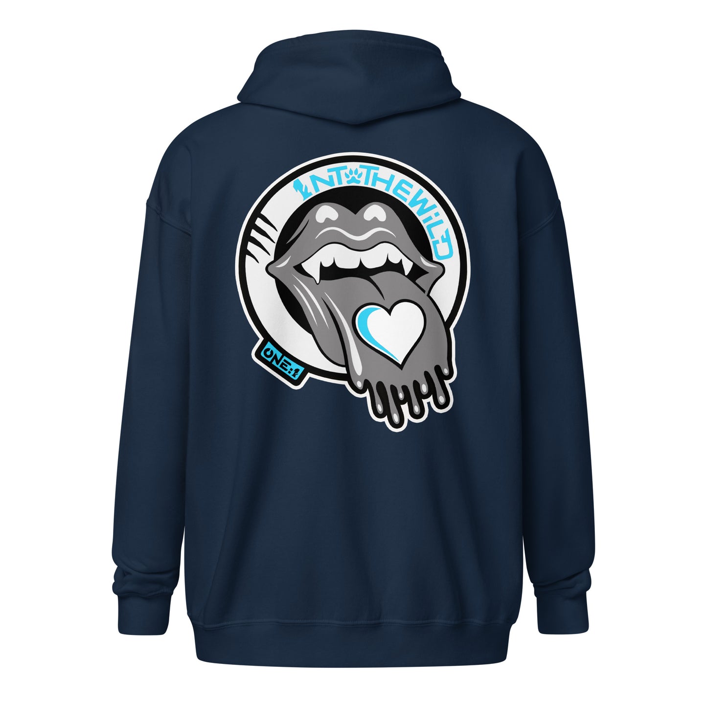 Vampy blue BIG zip hoodie