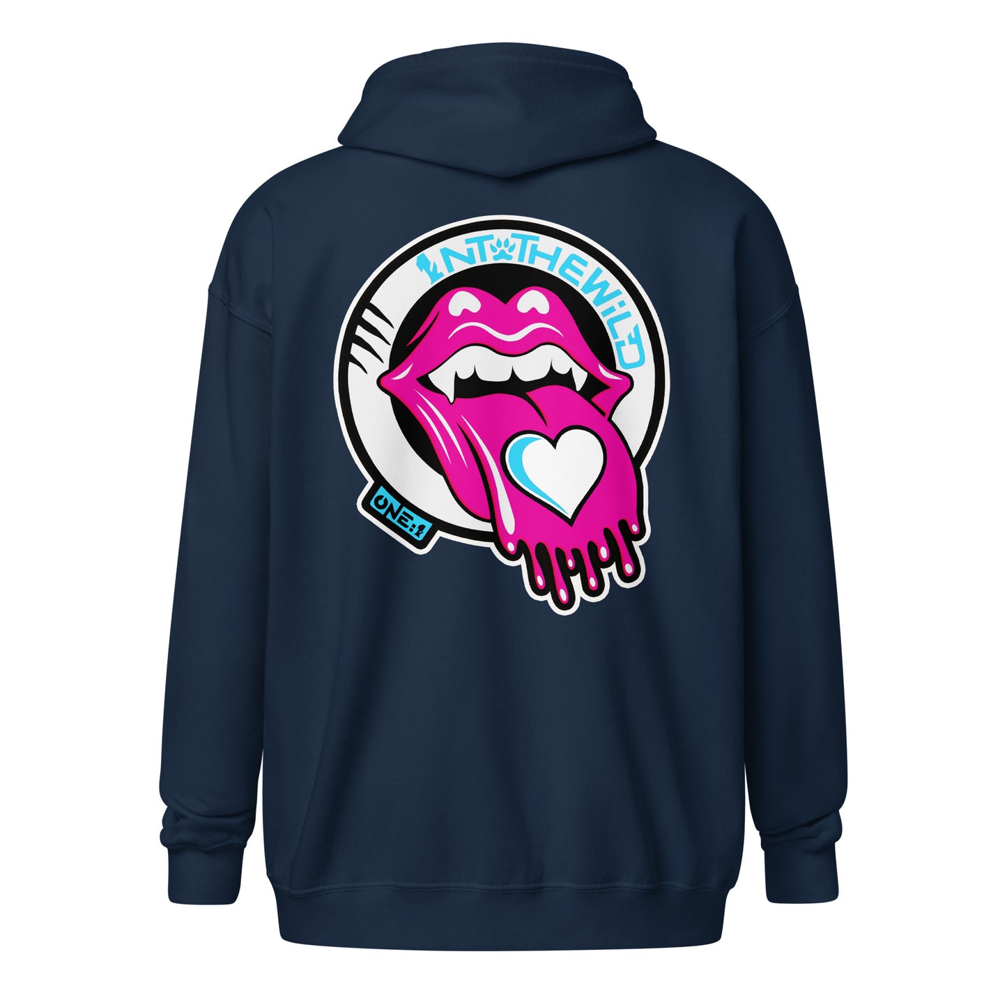 Vampy pink & blue BIG zip hoodie