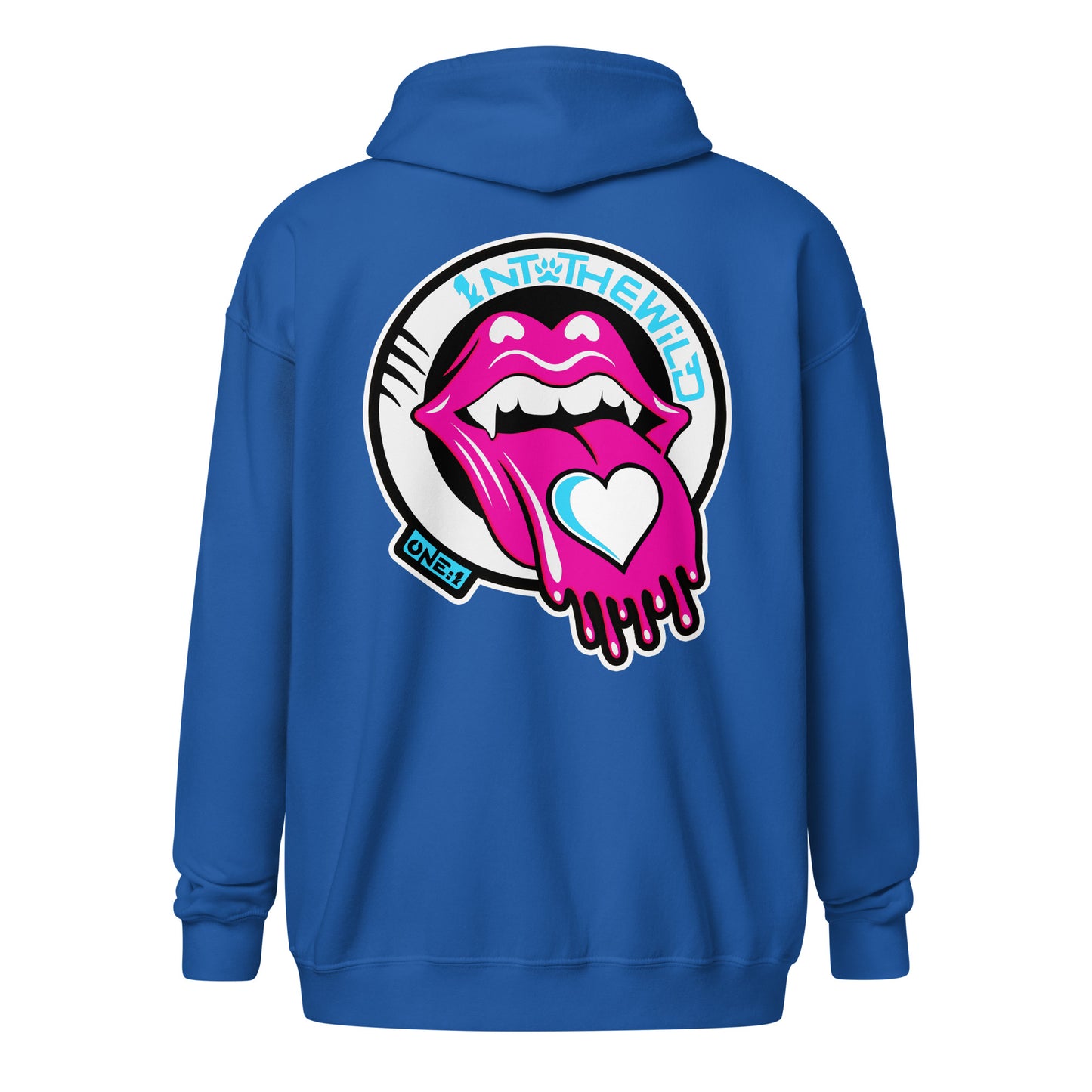 Vampy pink & blue zip hoodie