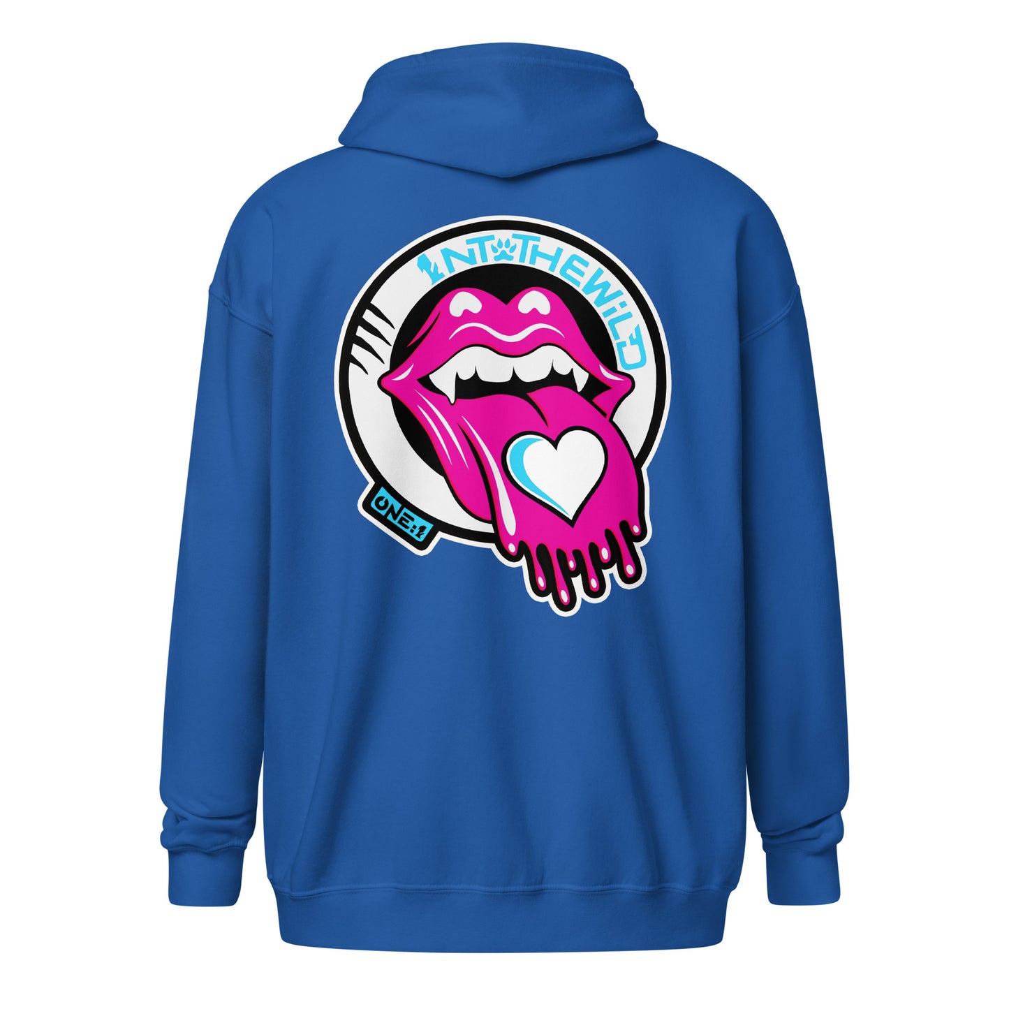 Vampy pink & blue BIG zip hoodie