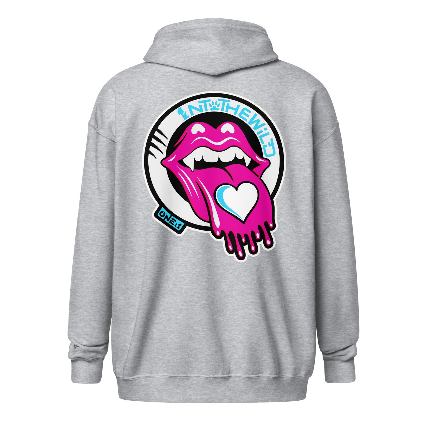 Vampy pink & blue zip hoodie