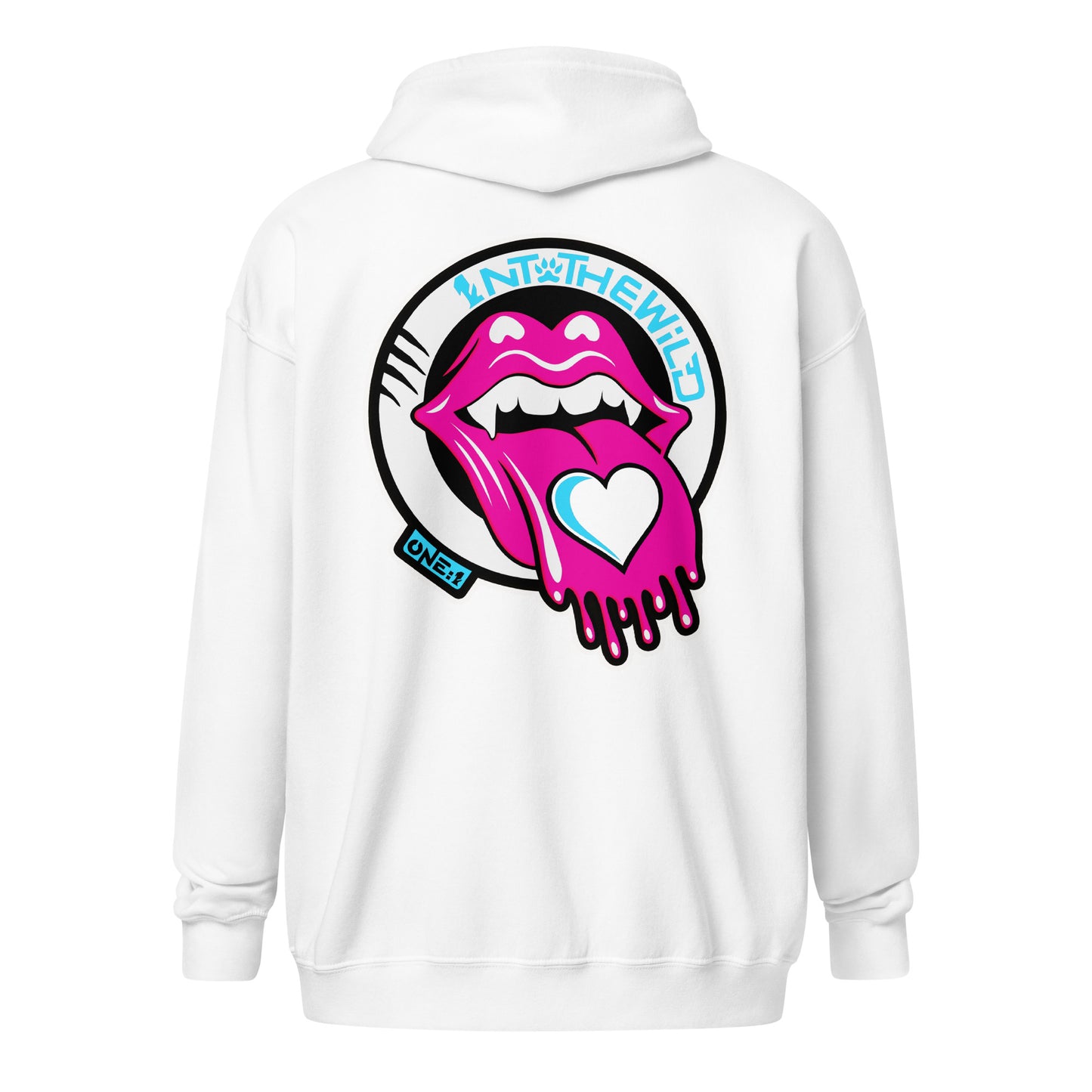 Vampy pink & blue zip hoodie